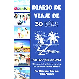 Overtop Picture of Diario de viaje de 30 días con libro para colorear