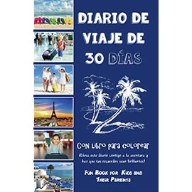 Cover of Diario de viaje de 30 días con libro para colorear
